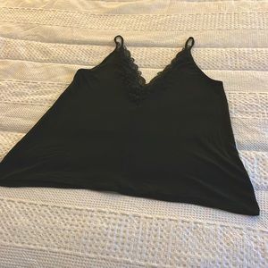 Dark Green Soft Lace V-Neck American Eagle Tank